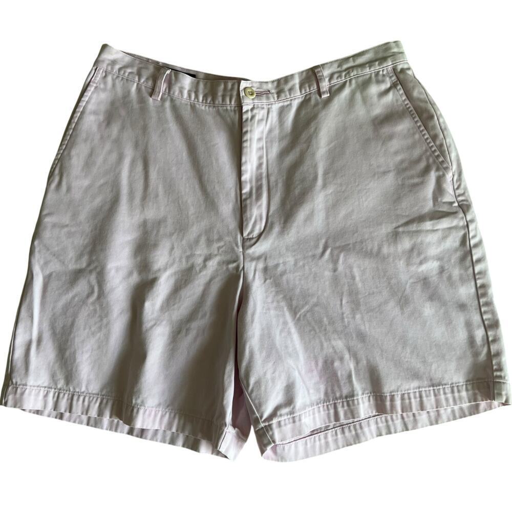 Lands' End Women’s Pale Pink Chino Shorts 14P Classic Fit Cotton Casual Summer